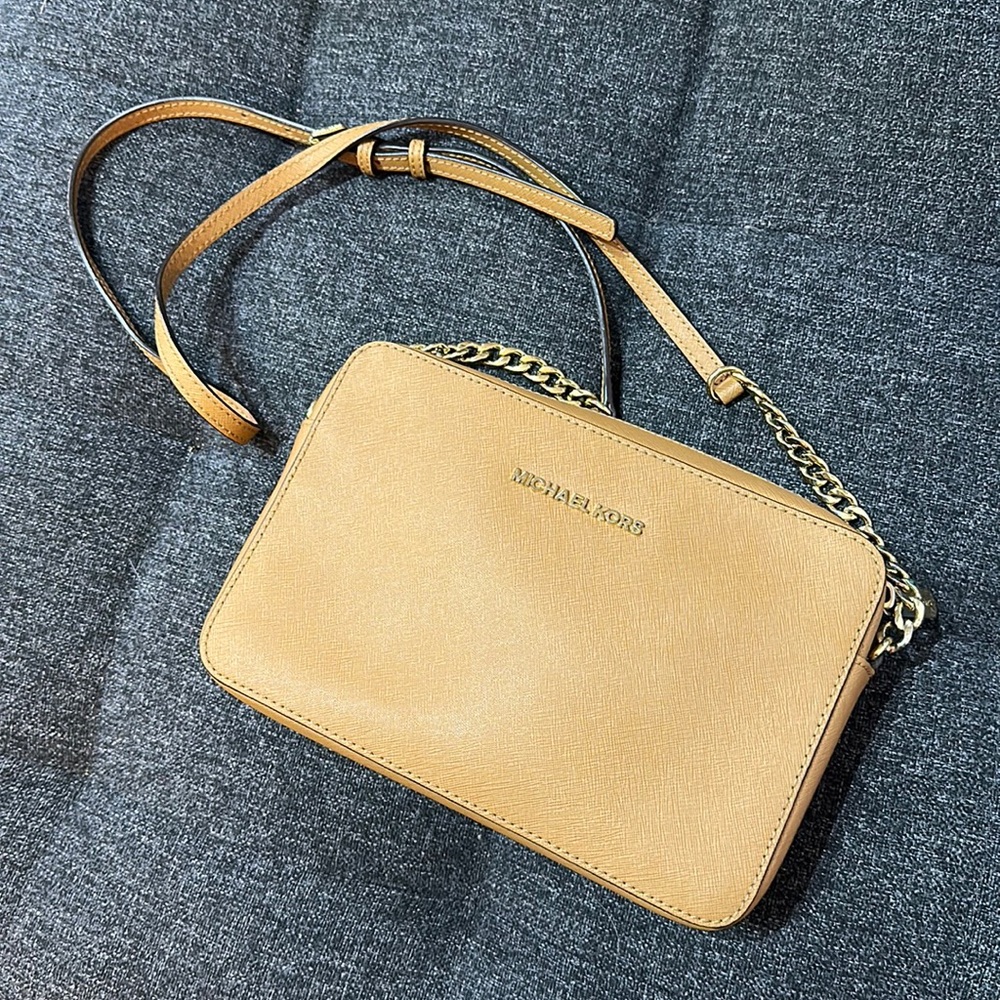 Michael Kors Tan Crossbody Bag - Saffiano Leather